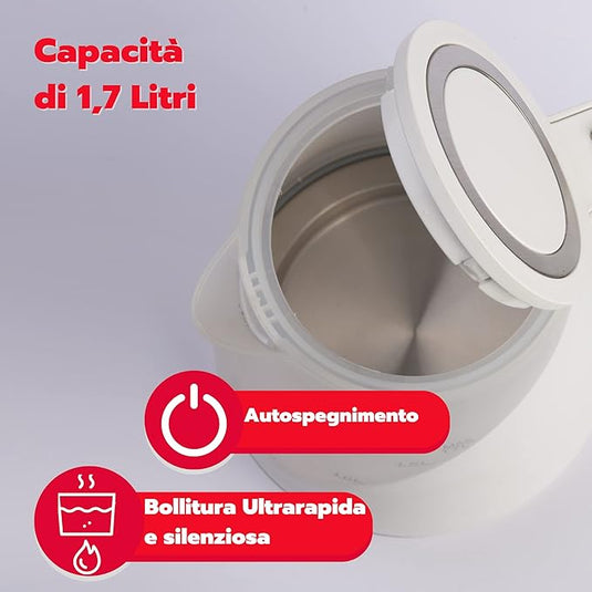 Hervidor de agua eléctrico sin cables Capacidad 1,7