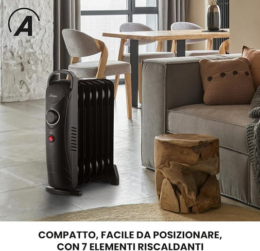 Radiador Eléctrico de Aceite Mini Negro - 20M3 y 800W