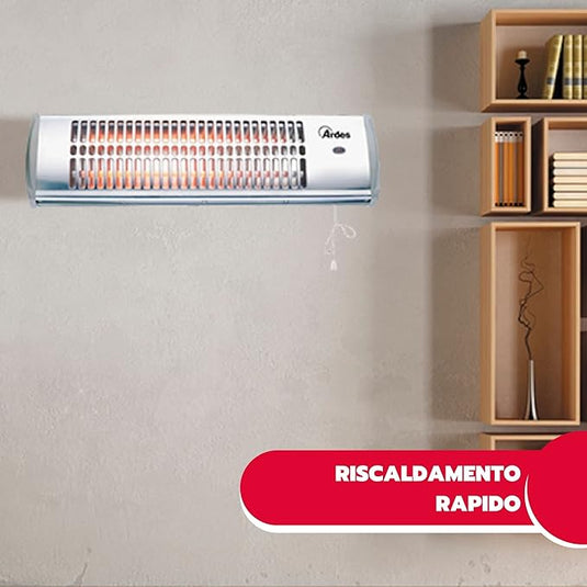 Estufa de pared de cuarzo - 2 potencias 600W/1200W
