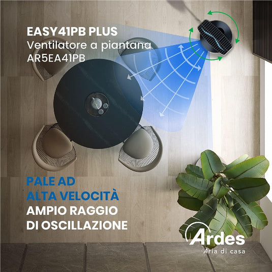 Ventilador de Suelo Easy 41PB Plus, 40 cm, 3 Velocidades,