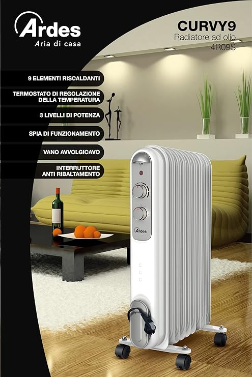 Radiador de Aceite 9 Elementos Térmicos - 3 Potencias 2000W