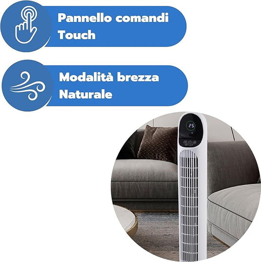 Ventilador de Torre 100 cm con Oscilación Automática y Control Remoto