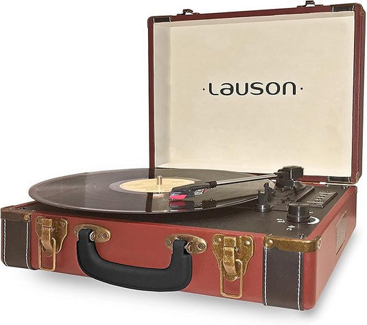 Tocadiscos Bluetooth de Vinilo con Altavoces | Maleta Vintage con 3 velocidades