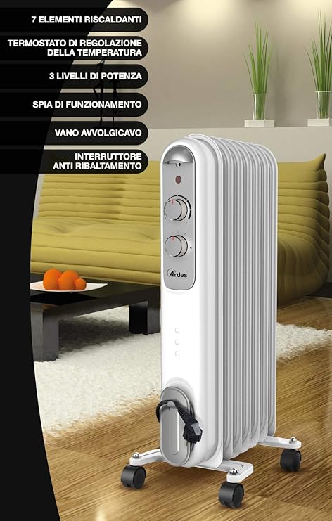 Radiador de Aceite 7 Elementos Térmicos - 3 Potencias 1500W - 45M3