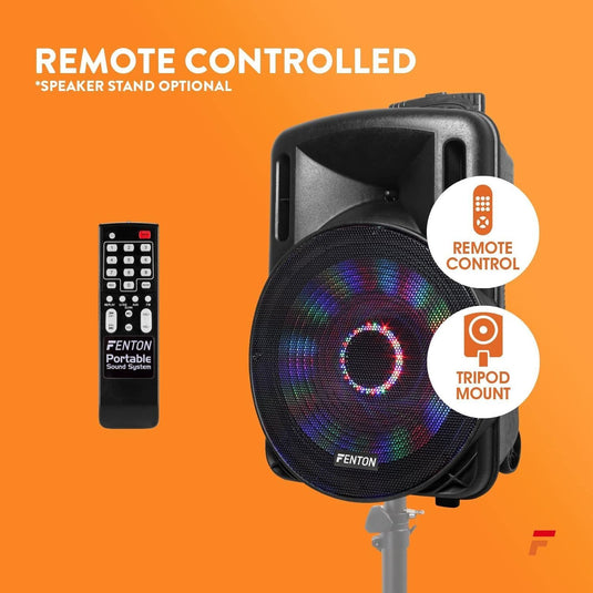 Altavoz Portátil de 15" (800W, Bluetooth, Micrófono Inalámbrico, USB/SD, LED)