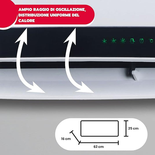 Termoventilador De Pared De Ceramica Blanco 60M3. 2000W