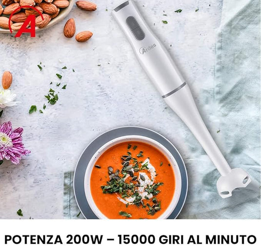 Batidora de Inmersión Profesional 15000 RPM, 4 Cuchillas de Acero Inoxidable