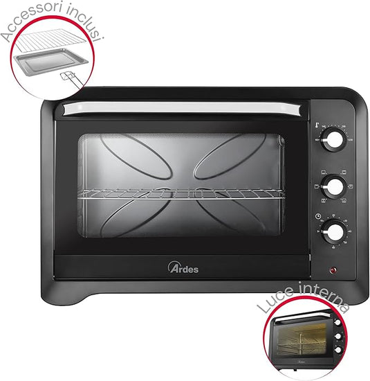 Horno Eléctrico Ventilado de 64L con 6 Modos de Cocción