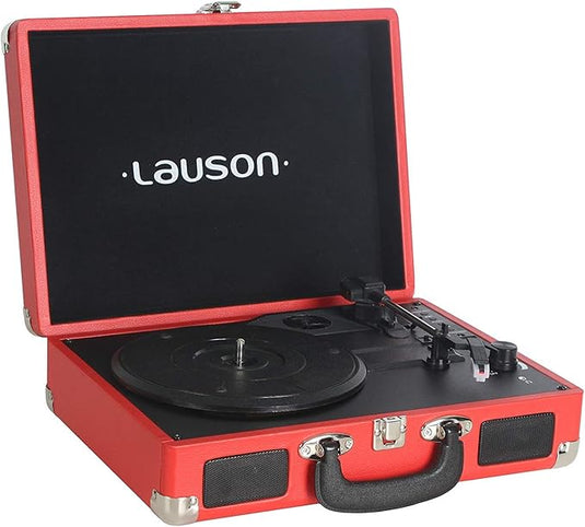 Tocadiscos Bluetooth de Vinilo con Altavoces | Maleta Vintage con 3 velocidades
