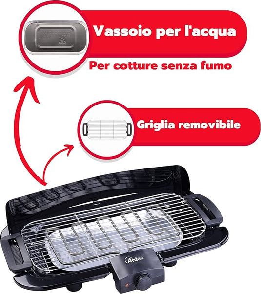Barbacoa Eléctrica sin humo 2000 W Parrilla Eléctrica Portátil