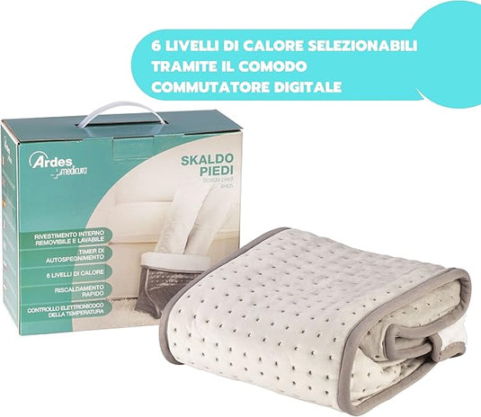 Calientapiés Eléctrico Pies, Calor 6 niveles - 100W 27 X 31 X 25 Cm