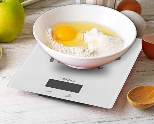 Balanza de Cocina Digital en Vidrio Ultra Fina con Pantalla LCD