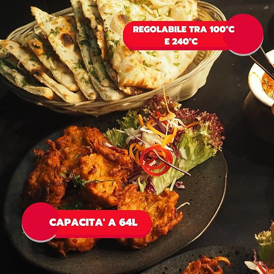 Horno Eléctrico Ventilado de 64L con 6 Modos de Cocción