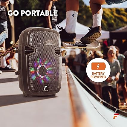 Altavoz Portátil de 8" con Batería e Iluminación LED (300W, Bluetooth, Micrófono)