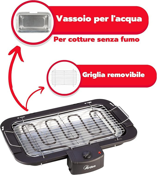 Barbacoa Eléctrica Portátil sin humo 2200 W