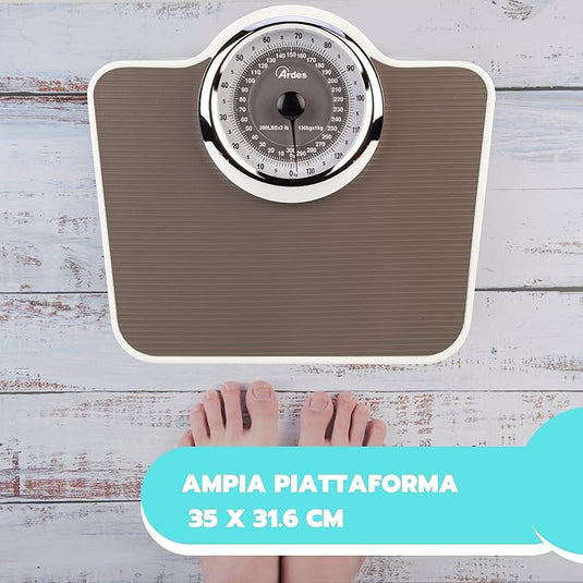 Báscula Mecánica Sin Pilas Vintage con Alfombrilla Antideslizante