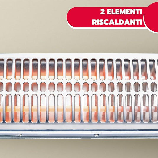 Estufa de pared de cuarzo - 2 potencias 600W/1200W
