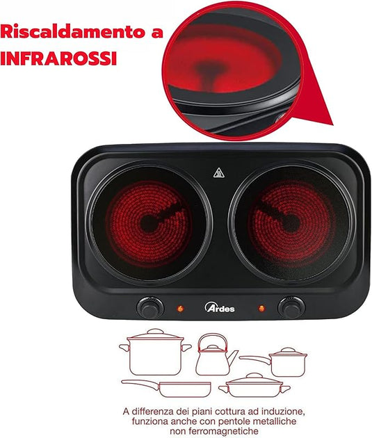 Doble Placa de Inducción de cocina | 1200W x2