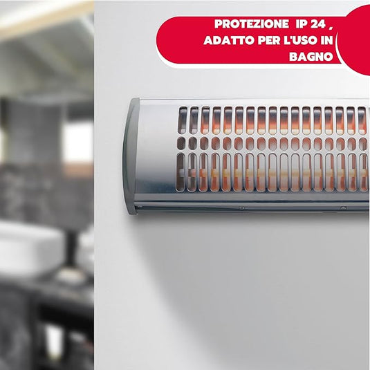 Estufa de pared de cuarzo - 2 potencias 600W/1200W