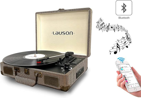Tocadiscos de Vinilo Vintage Bluetooth de 3 velocidades