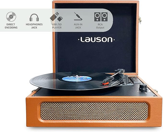 Tocadiscos de Vinilo Vintage Bluetooth con Altavoces Integrados