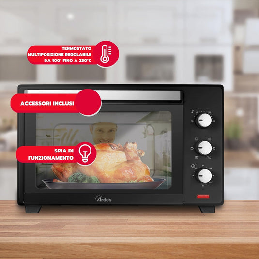 Horno Eléctrico Ventilado 30 Litros con 6 Funciones de cocción