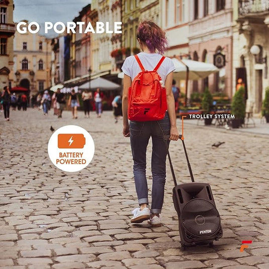 Altavoz Portátil de 10" (450W, Bluetooth, Micrófono Inalámbrico, USB/SD, LED)