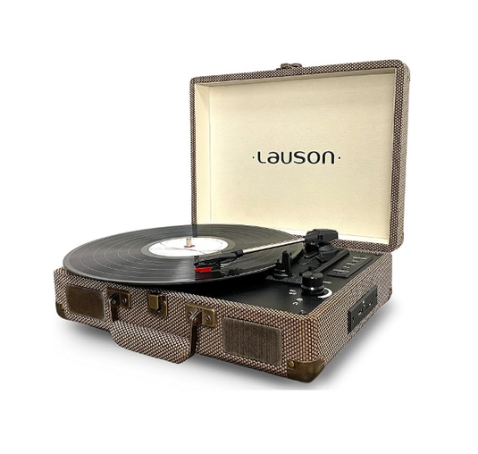 Tocadiscos de Vinilo Vintage Bluetooth de 3 velocidades