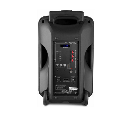 Altavoz Portátil de 10" (450W, Bluetooth, Micrófono Inalámbrico, USB/SD, LED)