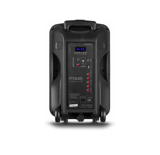 Altavoz Portátil de 12" (700W, Bluetooth, Micrófono Inalámbrico, USB/SD, LED)