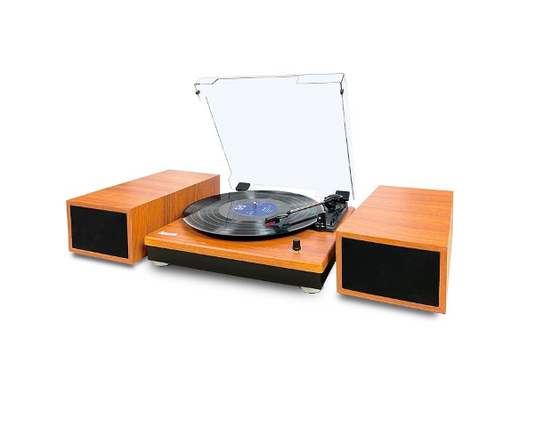 Tocadiscos Vintange Roble Bluetooth con Altavoces 2X10W - 3 Velocidades