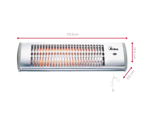 Estufa de pared de cuarzo - 2 potencias 600W/1200W