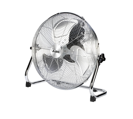 Ventilador de Suelo – Cromado, Silencioso y Potente