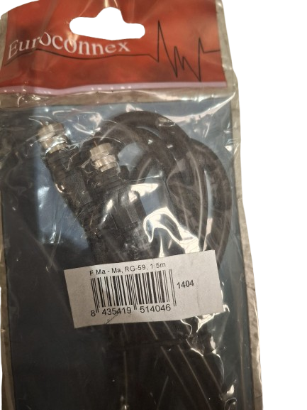 Cable Coaxial RG59 F Macho a F Macho 1,5 m