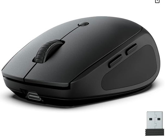 JLab GO Charge | Ratón Inalámbrico Bluetooth & USB, Recargable, Ergonómico, Multidispositivo, Portátil para Ordenador, Portátil, Móvil o Tablet