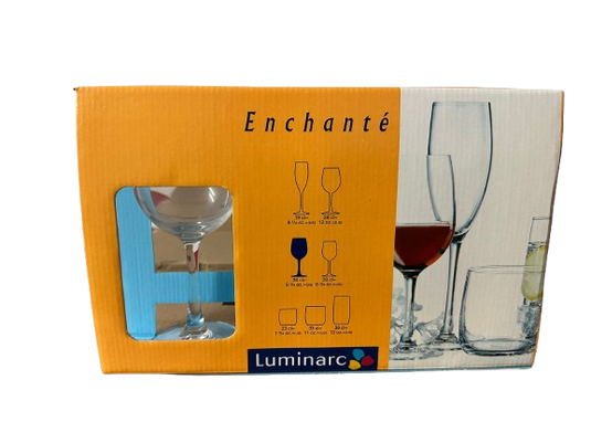 Luminarc Enchanté – Set de 3 Copas de Vino con Pie, 26 cl, Vidrio Transparente