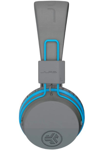 JLab JBuddies Studio | Auriculares Bluetooth para Niños, Limitador de Volumen 85 dB, Micrófono, 24 Horas de Batería, Diseño Over-Ear, Azul