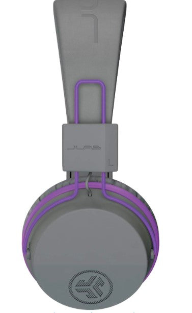 JLab JBuddies Studio | Auriculares Bluetooth para Niños, Limitador de Volumen 85 dB, Micrófono, 24h de Batería, Over-Ear, Púrpura