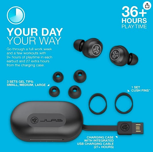 JLab JBuds Air Pro | Auriculares Inalámbricos con Tile, Bluetooth Multipoint, Estuche de Carga y Sonido EQ3 Personalizado