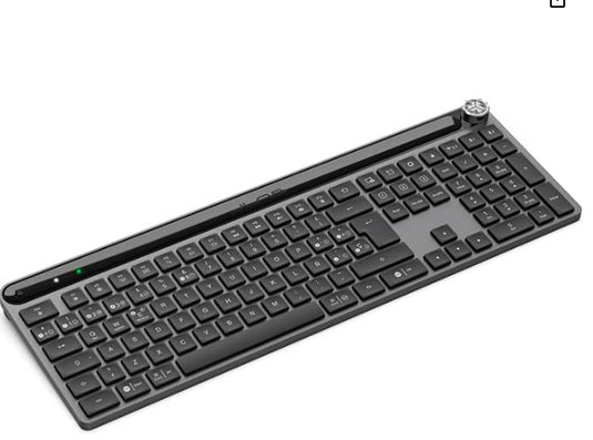 JLab Teclado Epic Inalámbrico | Diseño Español, Multidispositivo, Bluetooth/USB, Recargable, Teclas Silenciosas y Personalización Avanzada