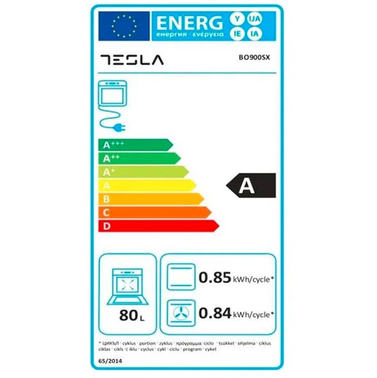 Horno Empotrable Tesla BO900SX 80 L – Multifuncional 8 Programas, Clase A, Inoxidable