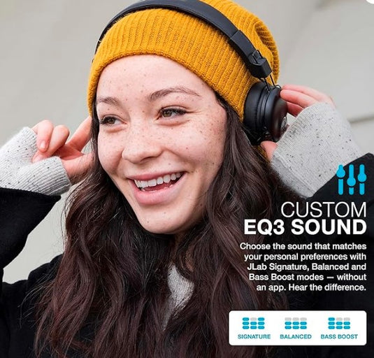 JLab Audio Studio Auriculares Inalámbricos On-Ear | Micrófono Integrado, 30h de Batería y Sonido EQ3 Personalizado