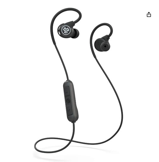 JLab Fit Sport 3 Auriculares Inalámbricos Bluetooth | Ganchos Flexibles, Resistencia al Sudor IP55, Aislamiento de Ruido y Sonido EQ3 Personalizado