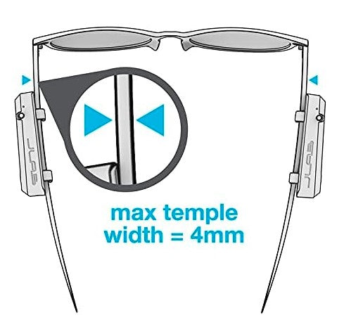 JLab JBuds Frames True Wireless | Auriculares de Clip para Gafas, Sonido Abierto, 8+ Horas de Reproducción, Micrófono Integrado, Bluetooth 5.1