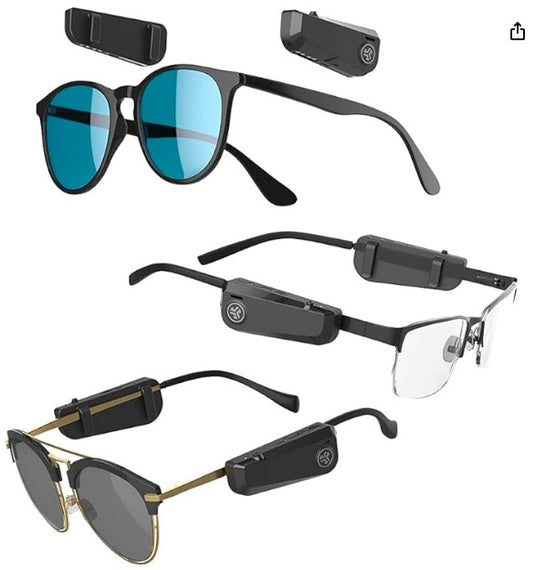 JLab JBuds Frames True Wireless | Auriculares de Clip para Gafas, Sonido Abierto, 8+ Horas de Reproducción, Micrófono Integrado, Bluetooth 5.1