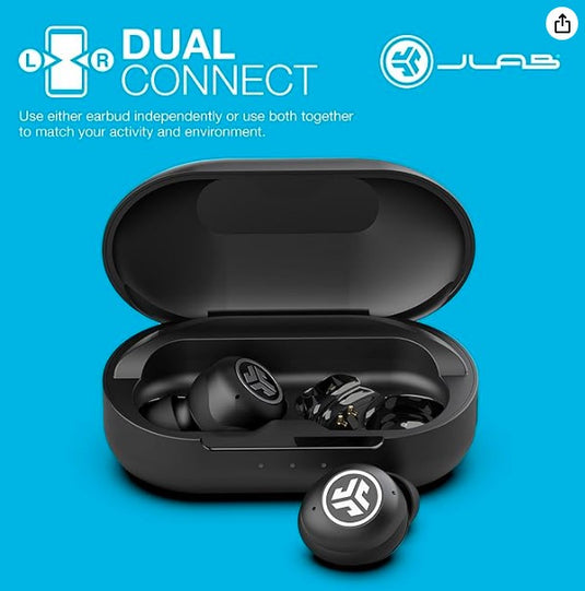 JLab JBuds Air Pro | Auriculares Inalámbricos con Tile, Bluetooth Multipoint, Estuche de Carga y Sonido EQ3 Personalizado
