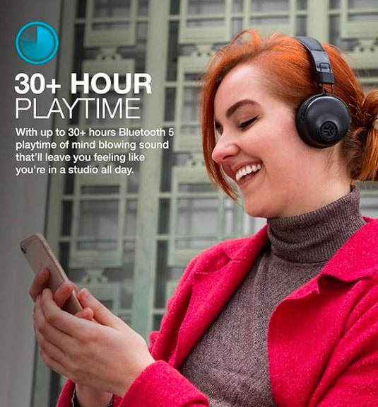 JLab Audio Studio Auriculares Inalámbricos On-Ear | Micrófono Integrado, 30h de Batería y Sonido EQ3 Personalizado