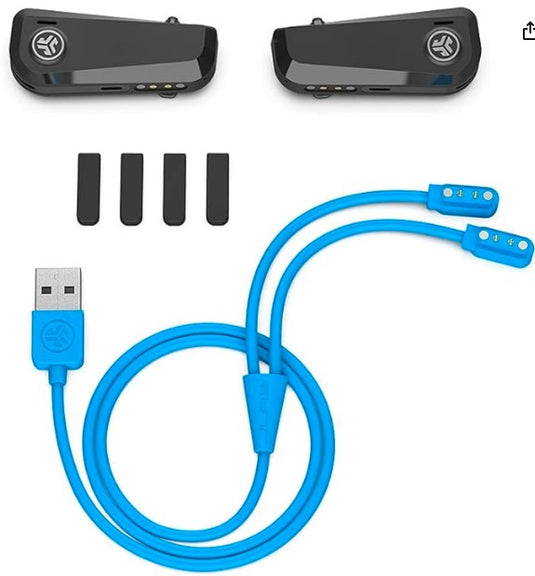 JLab JBuds Frames True Wireless | Auriculares de Clip para Gafas, Sonido Abierto, 8+ Horas de Reproducción, Micrófono Integrado, Bluetooth 5.1