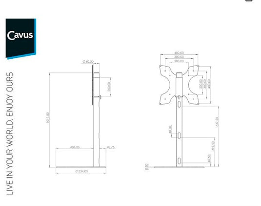 Soporte de Piso para TV Cavus CAVF21C31M23 en Negro