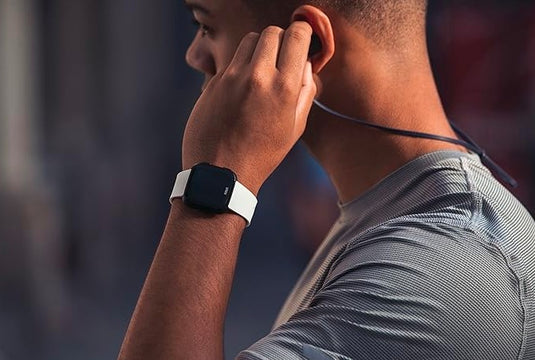 Fitbit Versa – Correa Clásica de Silicona Unisex (Blanco, Talla L)